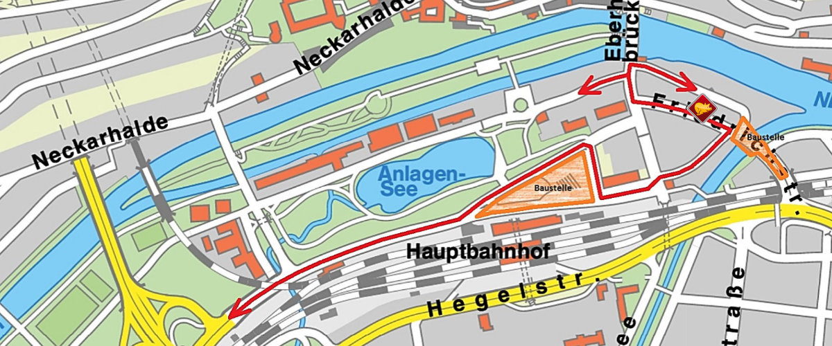 Plan zur Baustelle an der Blauen Brücke Plan zur Baustelle an der Blauen Brücke